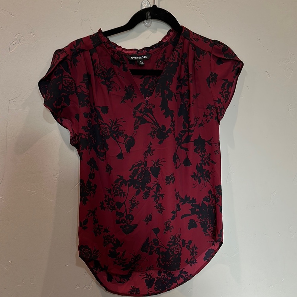 Black Floral Women's Top by Talbots